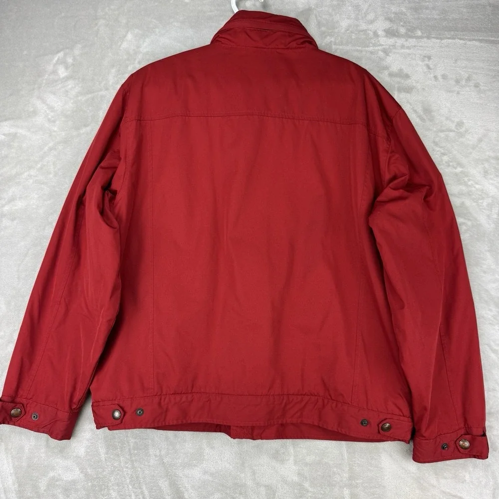 Polo Ralph Lauren Red Fleece Lined Winter Jacket XL Heavy Bomber Preppy Y2K Hood - Picture 8 of 9